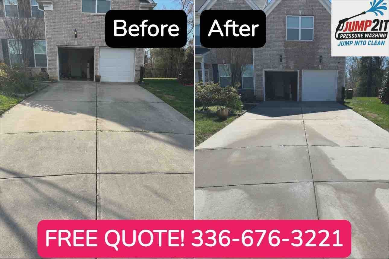 Driveway soft wash before and after