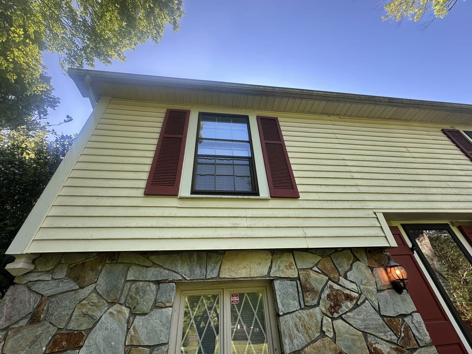 Two-story Greensboro home after a professional soft wash